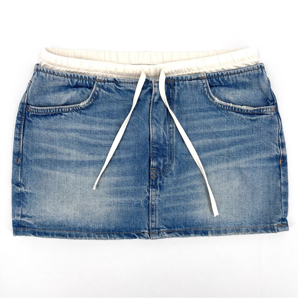 Zara Mini Skirt White Fake Boxer Peeking Out Size M
